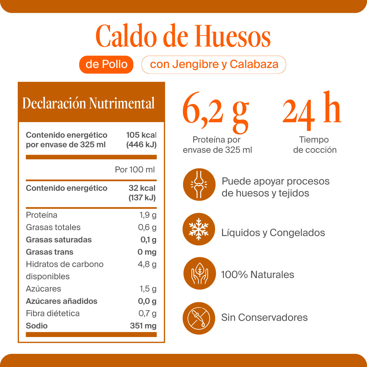 Caldo de Huesos de Pollo con Jengibre y Calabaza