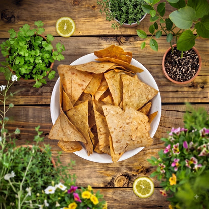 Totopos de yuca con limón