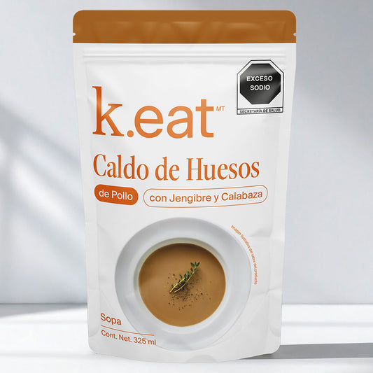 Caldo de Huesos de Pollo con Jengibre y Calabaza