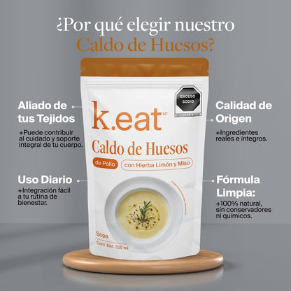 Caldo de Huesos de Pollo con Hierba Limón y Miso