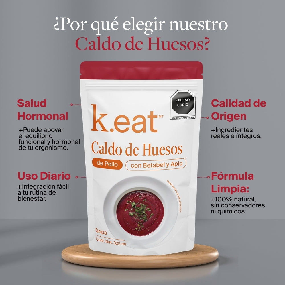 Caldo de Huesos de Pollo con Betabel y Apio