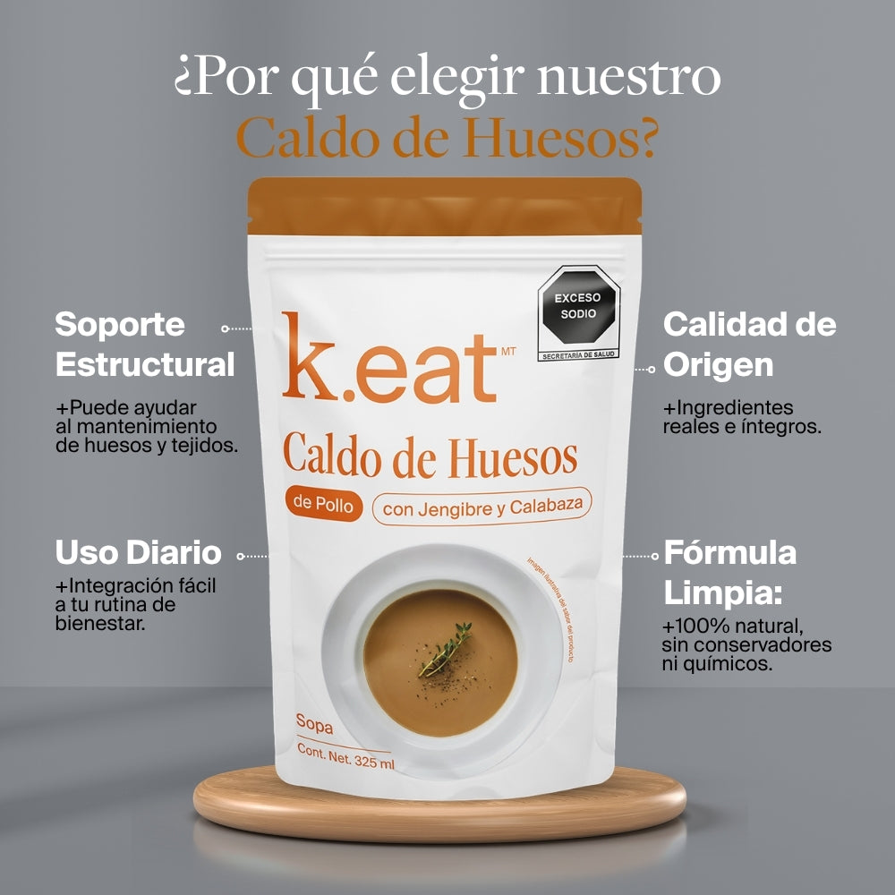 Caldo de Huesos de Pollo con Jengibre y Calabaza