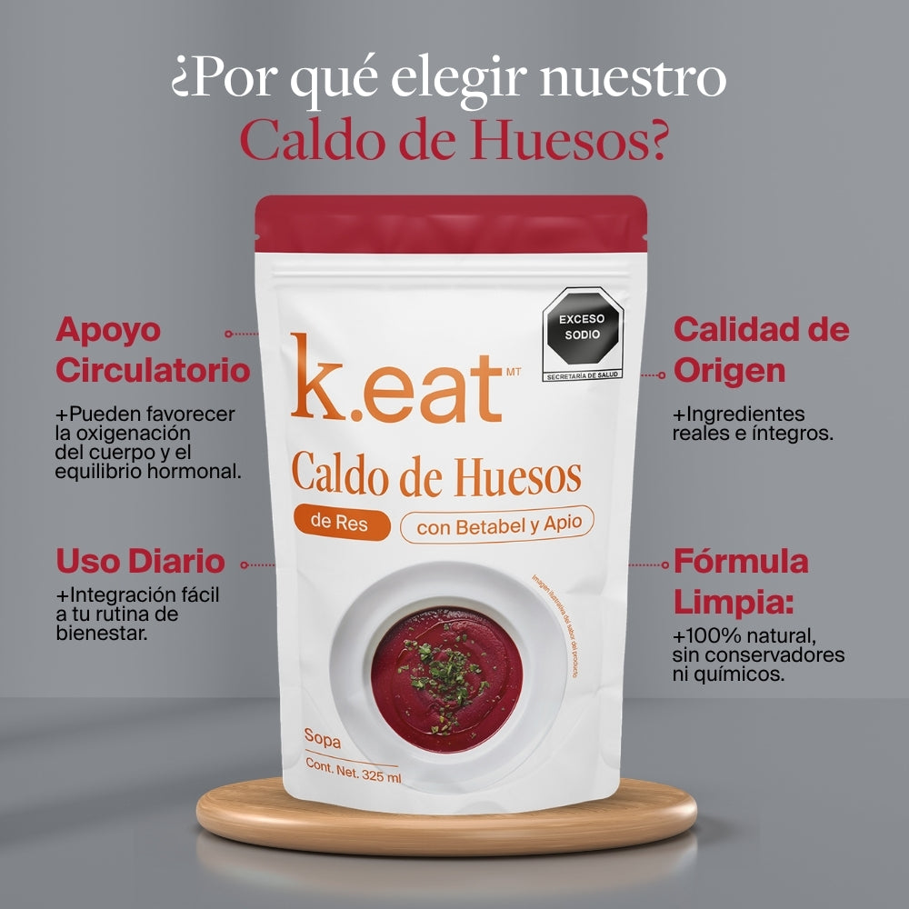 Caldo de Huesos de Res con Betabel y Apio