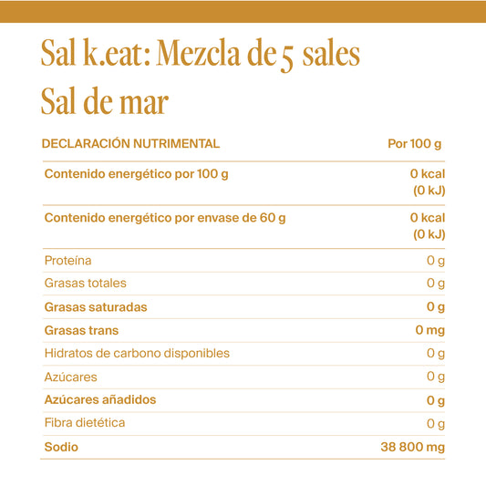 Sal k.eat: mezcla de 5 sales (frasco)
