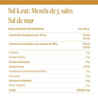 Sal k.eat: mezcla de 5 sales (a granel)