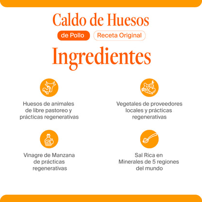 Caldo de Huesos de Pollo - Receta Original