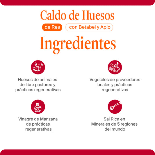 Caldo de Huesos de Res con Betabel y Apio