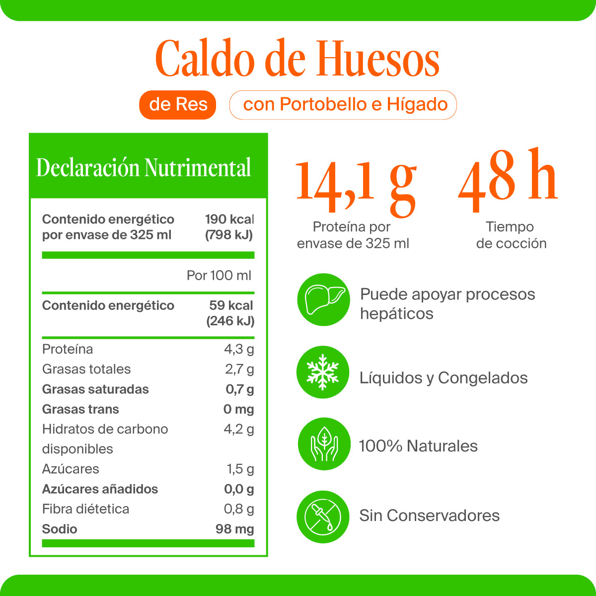 Caldo de Huesos de Res con Portobello e Hígado